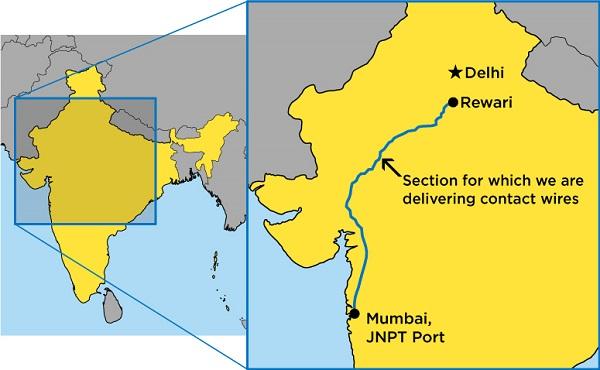 Jawaharlal Nehru Port Section of Western DFC, where our contact wires will be installed