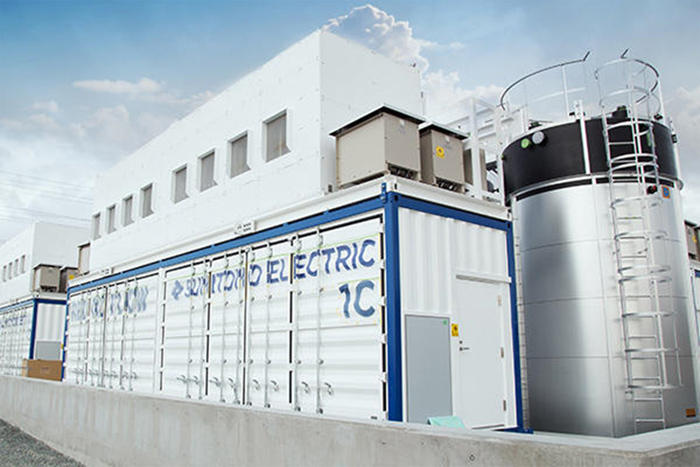 Redox flow battery (RFB) system installed in California