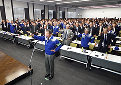 Group-wide safety convention(chanting a safety slogan in unison)