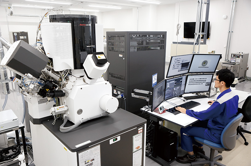 Focused Ion Beam Scanning Electron Microscope (FIB-SEM) is the main equipment for cross section preparation and observation.